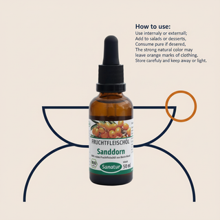 Sanatur Organic Sea Buckthorn Fruit Pulp Oil internal and external use guidance