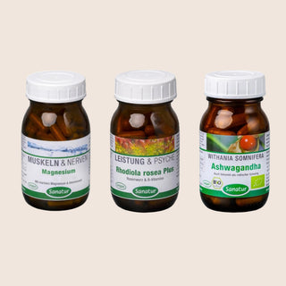 Fight Stress with Rhodiola rosea, Ashwagandha, Magnesium BIO, Sanatur set