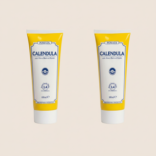 Two front-facing Calendula Cream 100ml tubes by Erboristeria Magentina