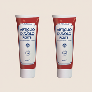Two front-facing Natural Devil's Claw Cream 100ml tubes by Erboristeria Magentina