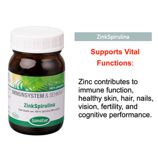 Zinc supplement bottle with label on a white background